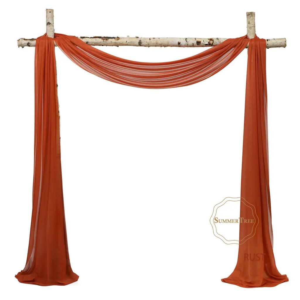 6M / 10M Wedding Arch Draping Elegant Sheer Drapery Fabric Party Backdrop Curtain Home Decor Ceremony Decoration Supplies
