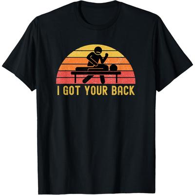 Vtipný masér Kryju ti záda Retro trička Pánská Bavlna Humor Streetwear Tričko Krátký rukáv Unisex Volné oblečení
