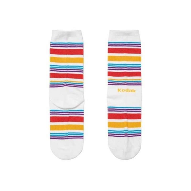KODAK Apparel Multicolor Striped Socks WHITE