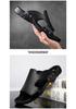 Ciabatte da Uomo in Pelle di Mucca Stile Coreano Open-Toe, Scarpe da Spiaggia Traspiranti, Design Bidirezionale, Taglie 38-52.