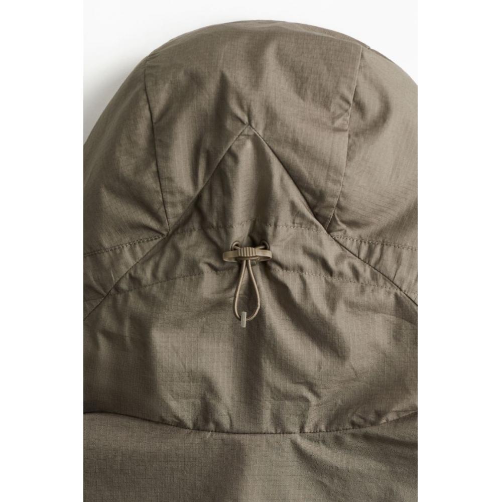 H M Water Repellent Coated Pullover Jacket Relaxed Fit Dark Greige