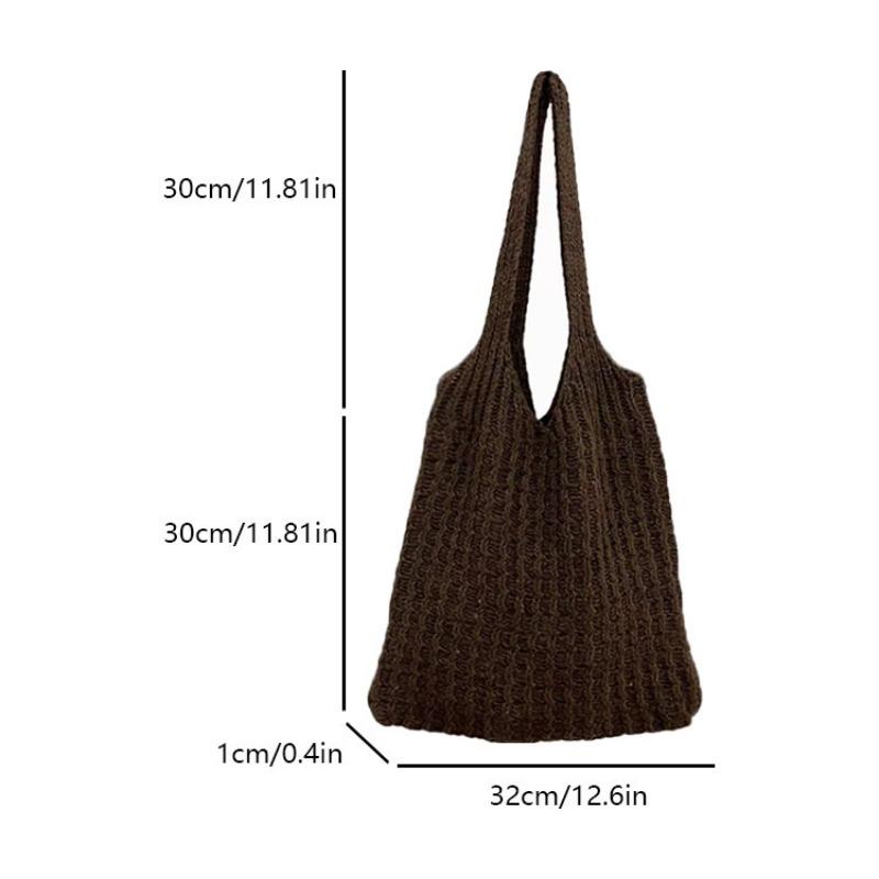 Versatile Holiday Knitting New Summer Knitted Tote Bag Women's Large-capacity Shoulder Bag Handbag Lazy Wind