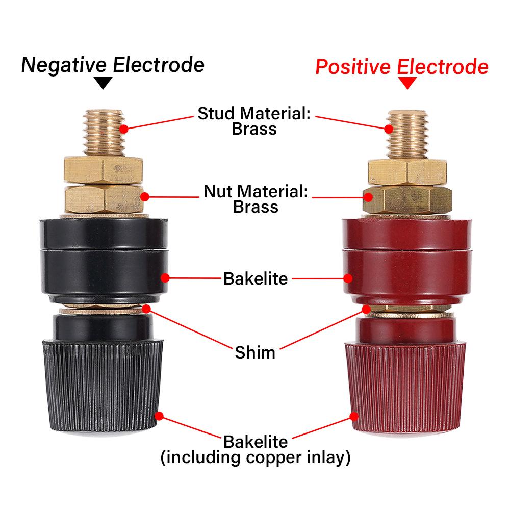 2pcs 8mm Car Brass Stud Premium Remote Battery Power Junction Post Connector Replacement Terminal Kit Car Accessories