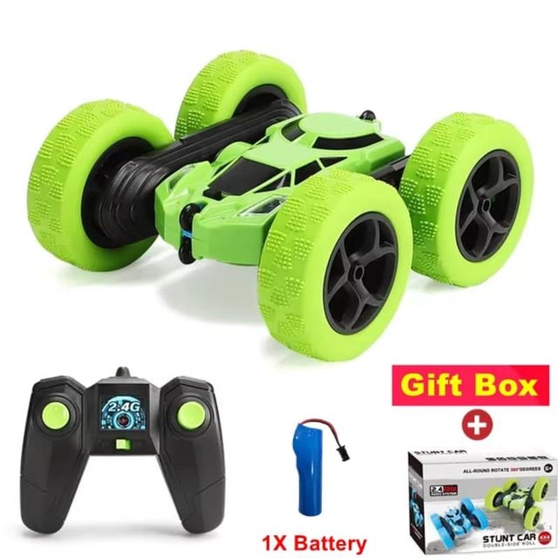 Ny dobbelsidig firehjulsdrift terreng 4x4 fjernkontroll Super Stunt Spider Car Drift Fast 360 graders flip bil med LED lys Gutter Jenter Gave