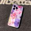 Pink Purple FloralPhone Case For iPhone 17 Air 16E 16 15 14 11 Pro Max Plus 13 12 Mini 8 7 X Transparent Shockproof Cover
