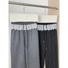 Spring 2025 Patchwork Lace Trim Polka Dot High Waist Loose Straight Wide-Leg Pants
