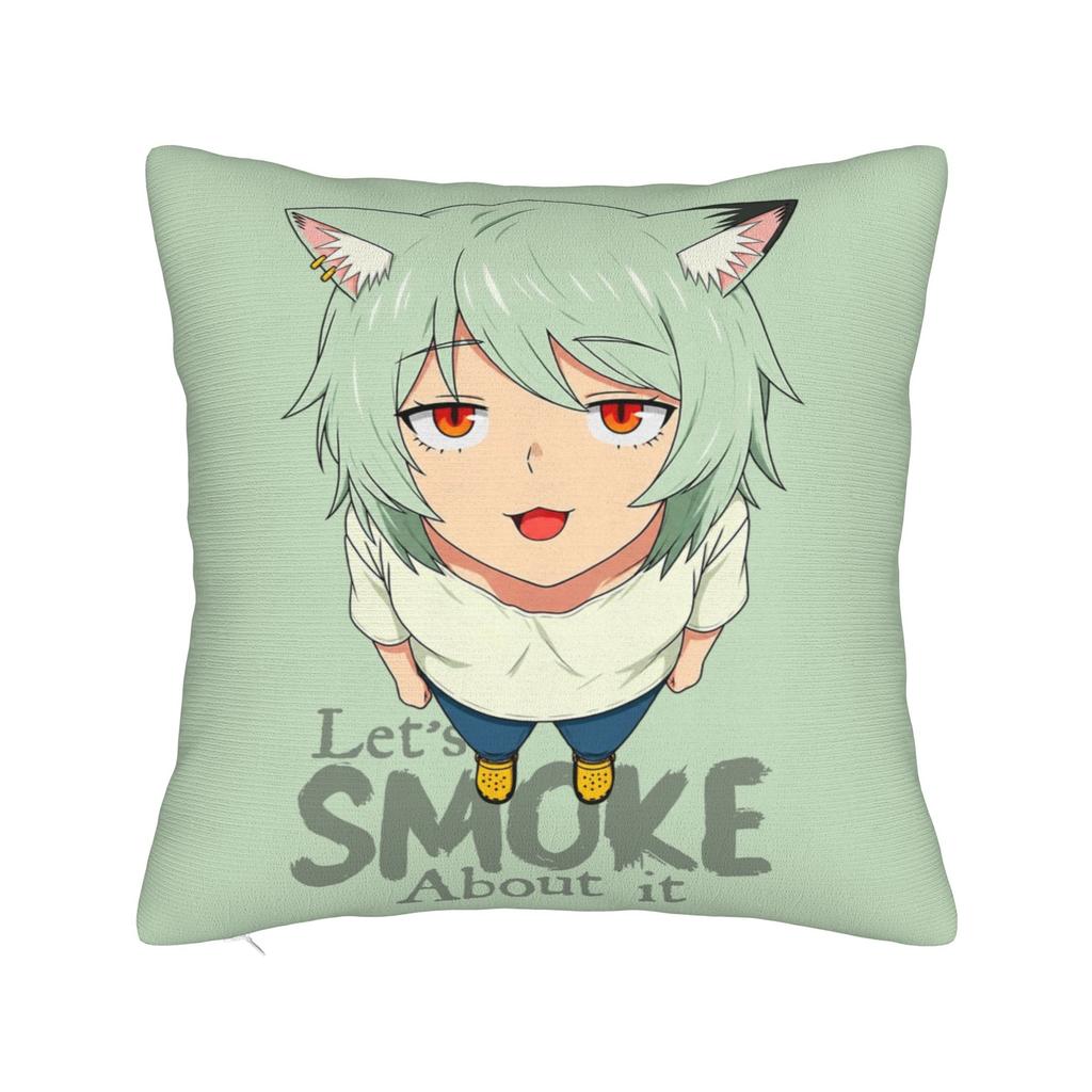 Y-Yanineko Anime Pillowcase Printing Polyester Cushion Cover Decorations Chainsmoker Cats Throw Pillow Case Cover