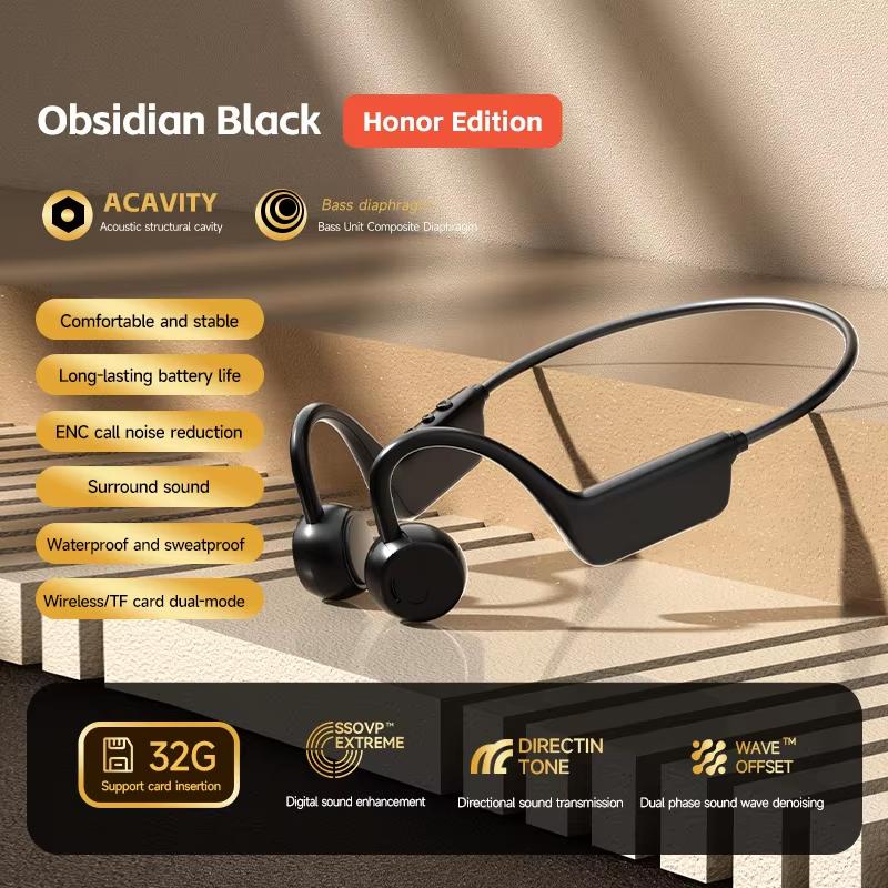 Bone Conduction Headset Wireless Swimming Sports Headphone IPX8 Bluetooth 5.4 With Mic Waterproof Exercise Fitness