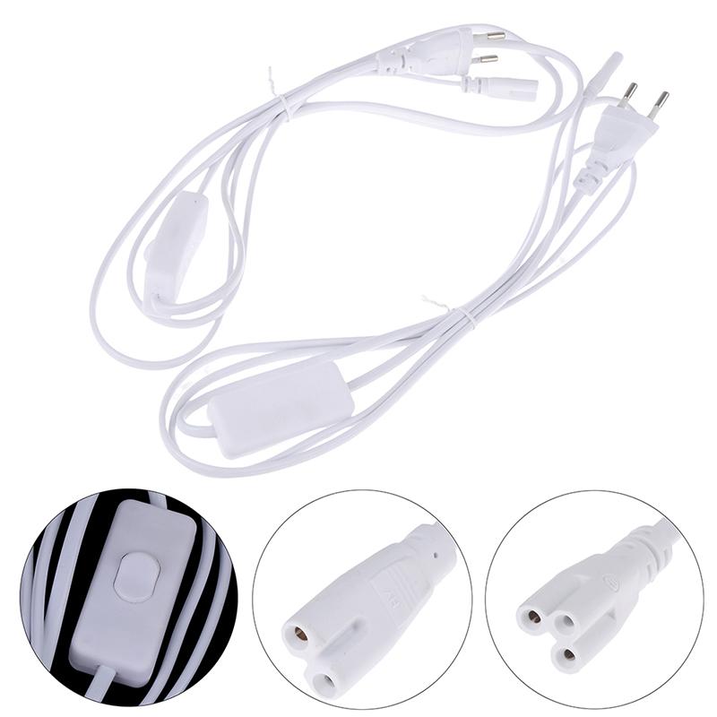 1.8M Power Cord Cables Eu Plug Switch Cable For T5 Led Tube T8 Power Charging Wire Connection