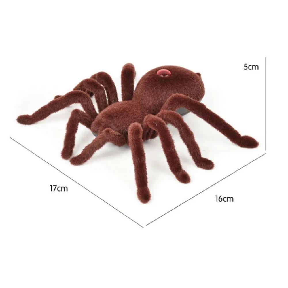 Electronic Remote Control Tarantula Realistic Crawling Spider with Glowing Eyes 4CH Smart RC Prank Toy for Halloween Scary Gift