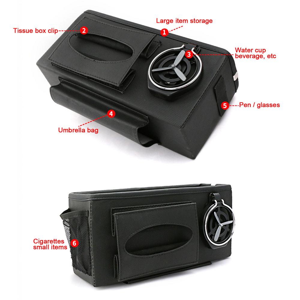 Leather Car Seat Handbag Holder Large Capacity Tissue Bag Storage Headrest Backseat Napkin Holder Purse Phone Water Cup Pockets