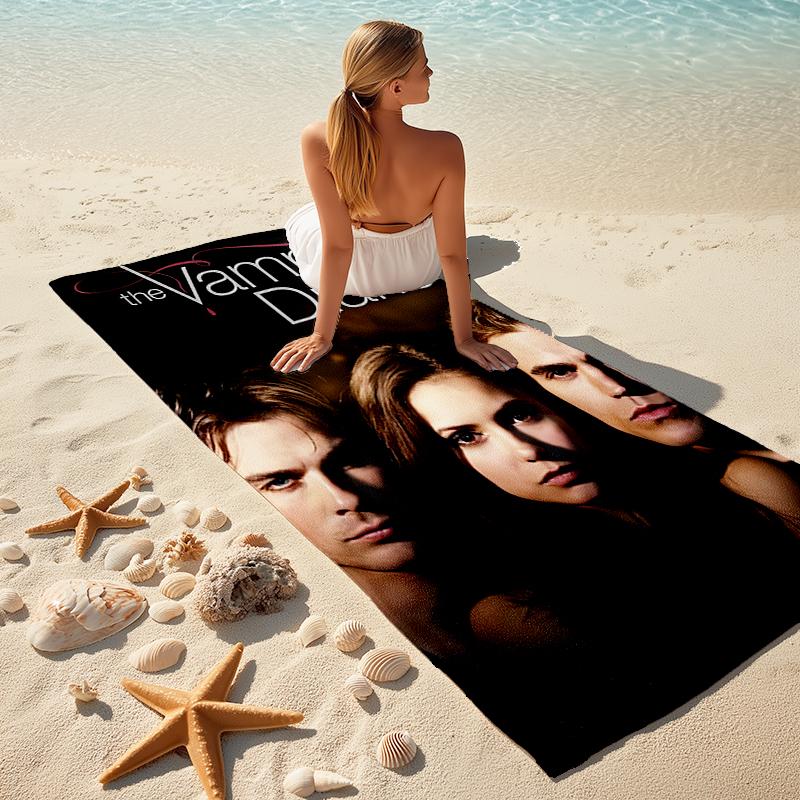 1pc The Vampire Diaries3 Beach Towel, Comfortable and Thick, and Swimming/Bath/Picnic/Camping Towel, Suitable for Seaside Beaches