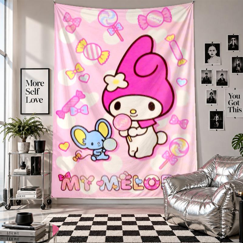 Wall TapestryMy Melody Art Hanging Cloth Decorative Background Cover for Room Decoration