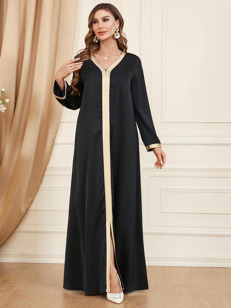 3371 Middle Eastern Spring Fashion Muslim Women's Abaya Two-Piece Dress
