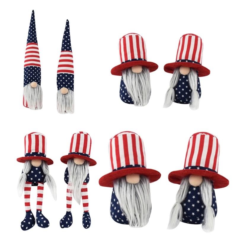 

1/2pcs Patriotic Gnome Veterans Day American President Election 4th of July Gift X3UC