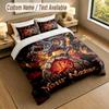Set de așternut personalizat cu tematică Dragon și Phoenix 3 Piese Text și Nume Personalizate 1 Cearșaf 2 Fețe de Pernă Așternut de Casă 1 buc
