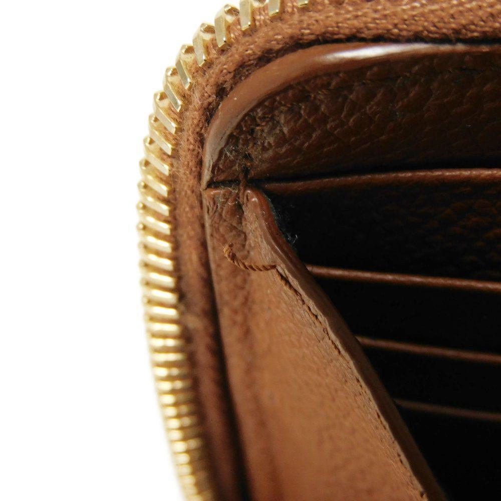 Used YSL Full Zip Wallet 9921 414680 B680J 6309 7940 Calfskin Brown Zip Around Logo Foil Stamp Brick Unisex from Japan