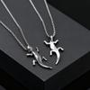 Unique Gecko Lizard Pendant Necklace for Men Male, Stainless Steel Hip Hop Animal Necklace, Fashion Jewelry Creativity Gift
