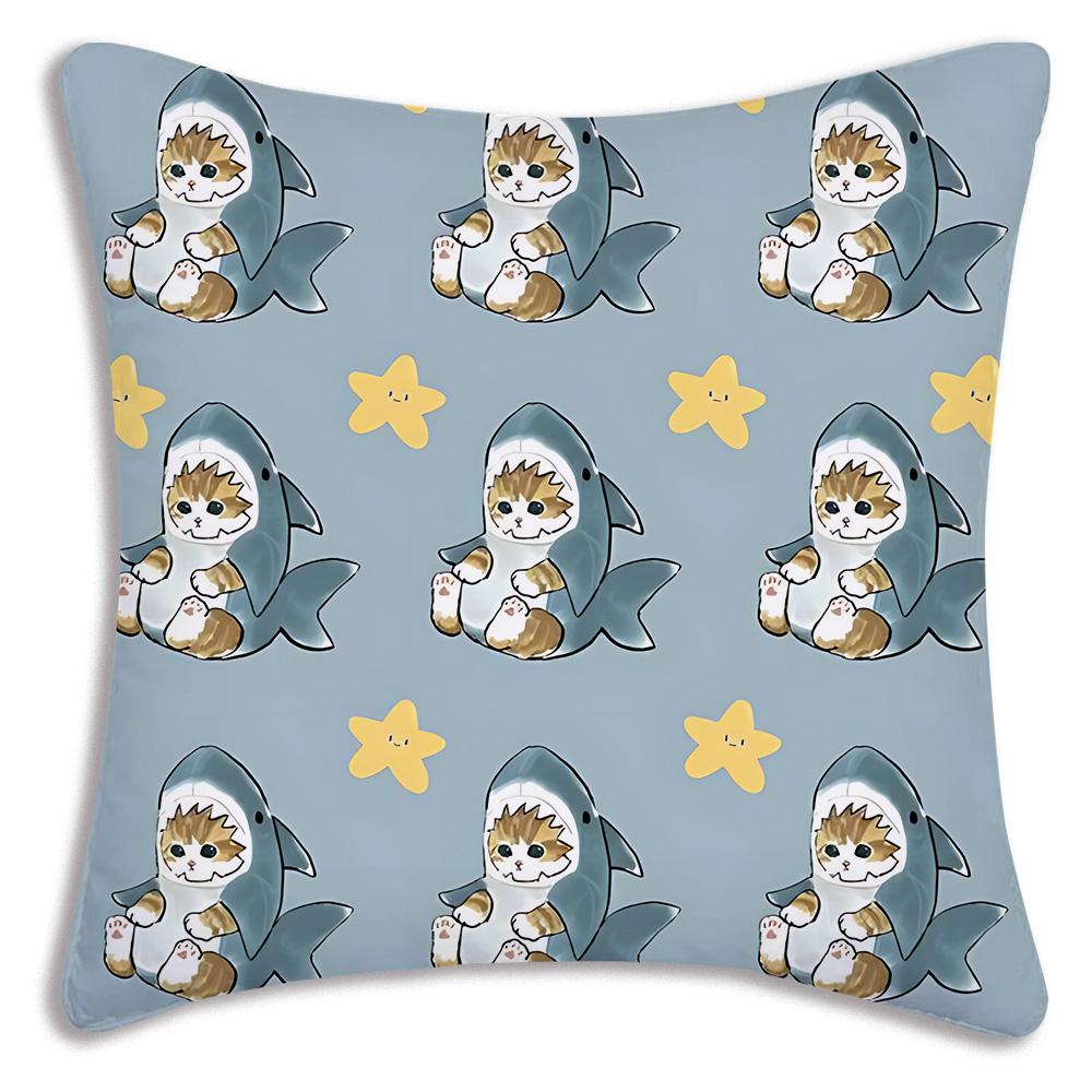 Fashion Luxury Cute Mofusand Cat Pillow Covers Cartoon Sofa Decorative Home Double-Sided Printing Short Plush Cute Cushion Cover