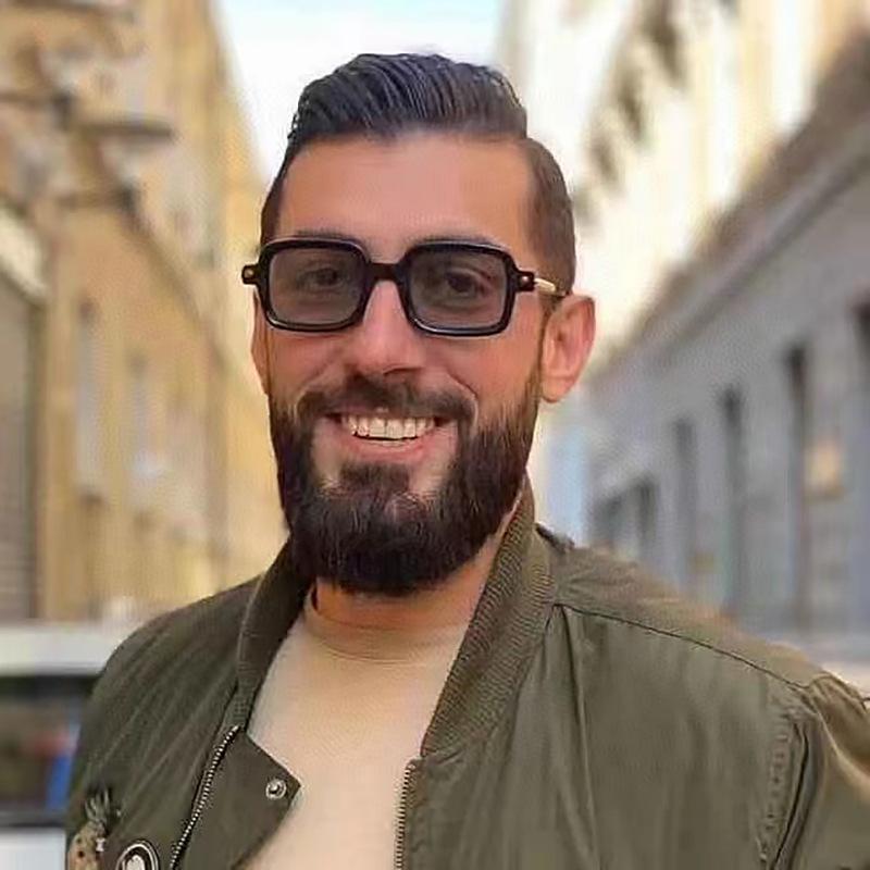 Thick Frame Sunglasses Men'S Square Sunglasses Men'S Retro Anti-Blue Sunglasses Men'S