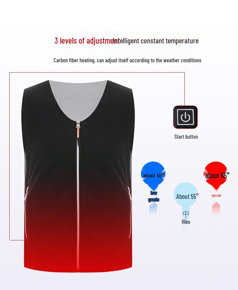 Smart Electric Heated Fleece Vest - Winter Warm Jacket