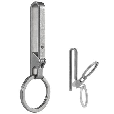 KeyUnity KM23 Titanium Keychain with Key Ring, Lightweight, Waterproof, Corrosion-Resistant, Stylish Belt Hook/Carabiner, Hanging Type, Stylish for Ca