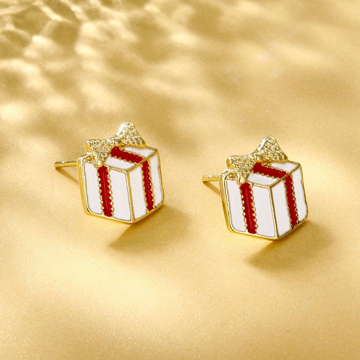 

Alloy Modern Christmas Deer Santa Earrings Stylish Geometric Jewelry Inspired 1