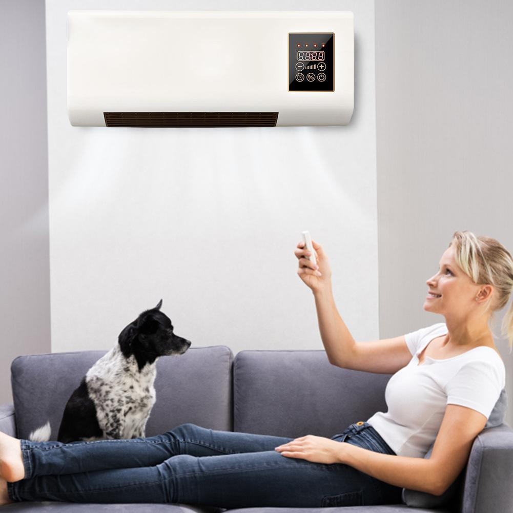2-in-1 Electric Heater Air Conditioner Smart Constant Temperature Wall Mounted Heater Air Conditioner with Remote Control 1800W