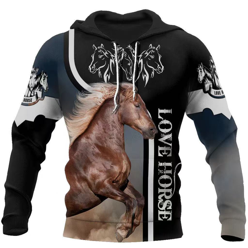 Winter New Sweater European and American Style Lion Animal 3D Three-dimensional Printing Pattern Large Size Loose Sweater
