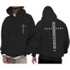 Men's Christian Hoodie Inspirational Religious Cross Sweatshirt Vintage Bible Verse Graphic Hoodie Pullover