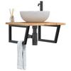 VidaXL Wall-mounted Vanity Shelf Steel and Solid Oak Wood 3302479