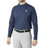 FootJoy Men's Brushed Scottish Print Long Sleeve Mock Neck Shirt, Navy, Size M (FJ-F24-S17, 32103-M)