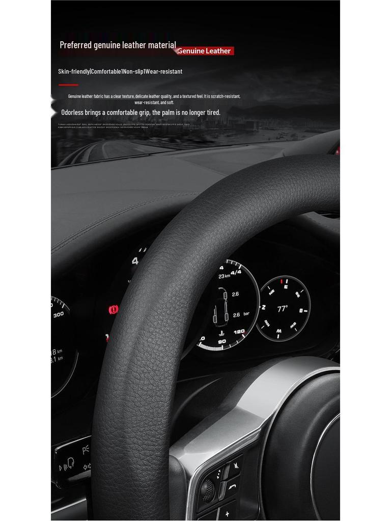 Genuine Leather Steering Wheel Cover for Honda Civic, Accord, XRV, Vezel, Fit, Avancier, CRV, Breeze, Lingpai