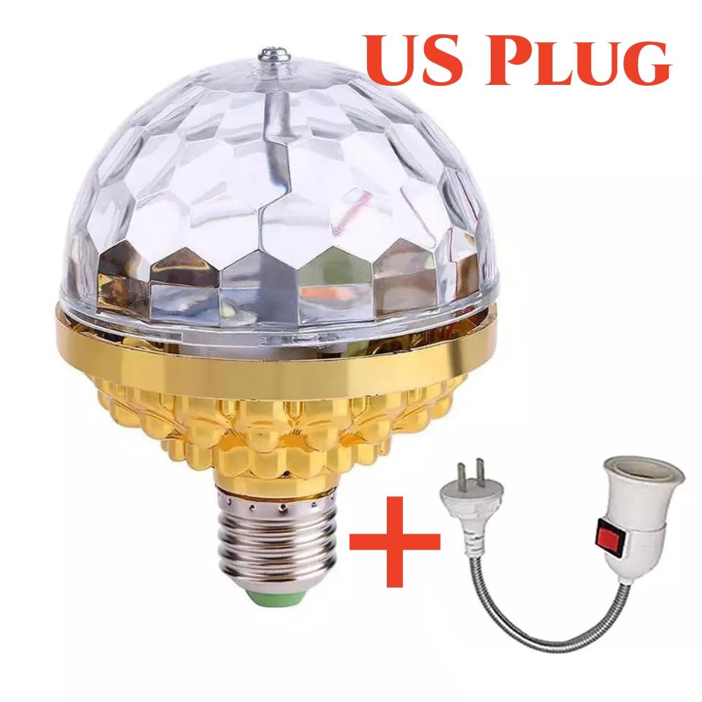LED RGB E27 Lamp Bulb Magic Color Projector Auto Rotating Stage Light for Holiday Party Bar KTV Disco