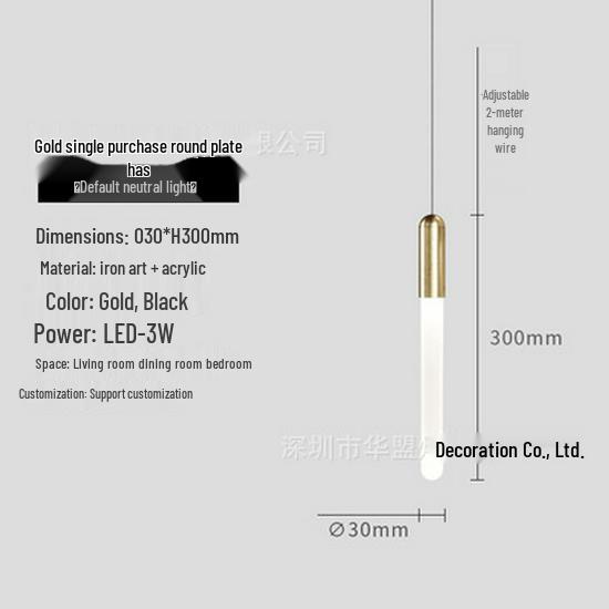 

Nordic Linear Pendant Lamp for Living Room, Bedroom, Bar, Dining Room, and Stairwell Neutral Light
