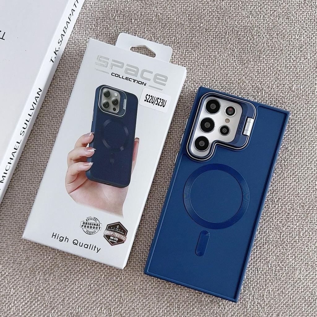 Suitable for Samsung S24ultra Mobile Phone Case Magnetic S23s22ultra Lens Bracket S24plus Protective Case for Men