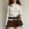 Faux Fur Leather Fur Belt Western Style Plush Belt Personality Y2K Waistband  Spicy Girl