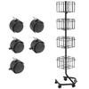 Brochure Display Rack 32-Pocket Rotating Literature Display Stand 5 Wheels