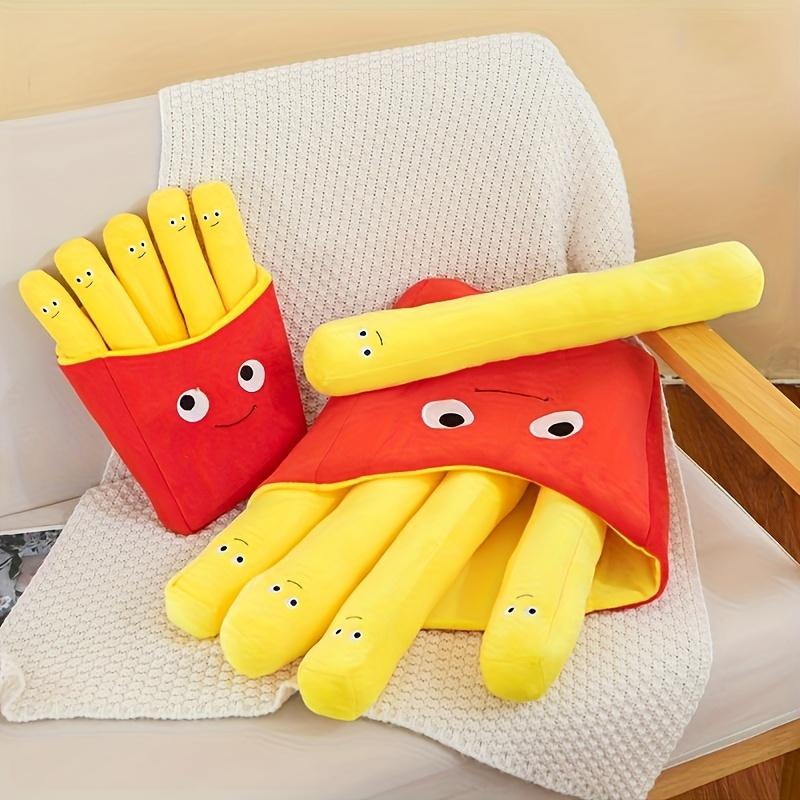 Multifunkční plyšový polštářek s hranolky a bylinkami pro domácí mazlíčky - měkký polyester, kreslený design, ideální pro střední plemena, perfektní společník pro hraní vašich mazlíčků