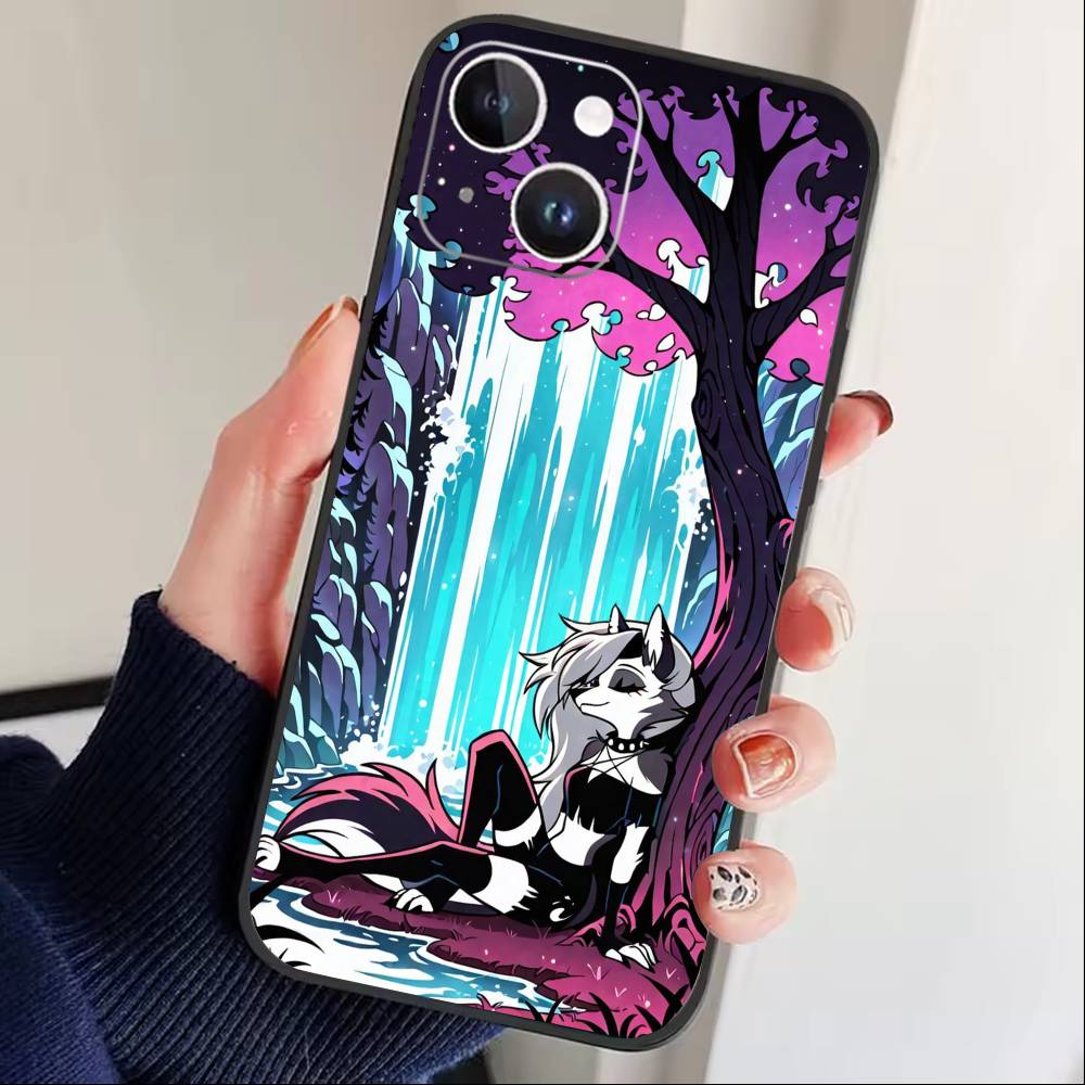 

Q-Helluva Boss Phone Case For iPhone 16,15,14,13,12,17,Pro Max,Plus Silicone Black Case iPhone13PROMAX
