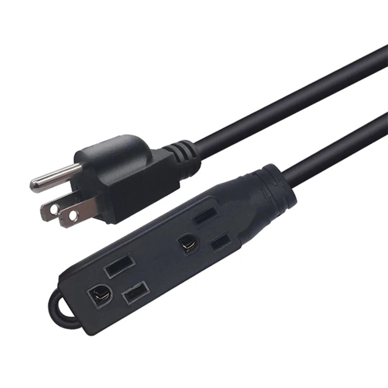 

5-15R to 3 Unit 5-15R Power Extension Cable USA 3Pin Male To Triple Female Power Adaptor Cable for Laptops A