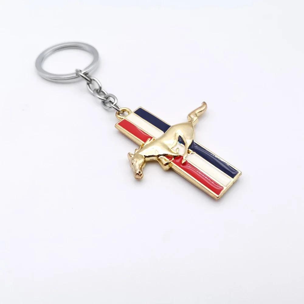 Car Sticker Hot For Ford 1PC High Quality Horse Logo Zinc Alloy Material Car Key Ring Car Keychain For Ford Mustang GT 2020 2019