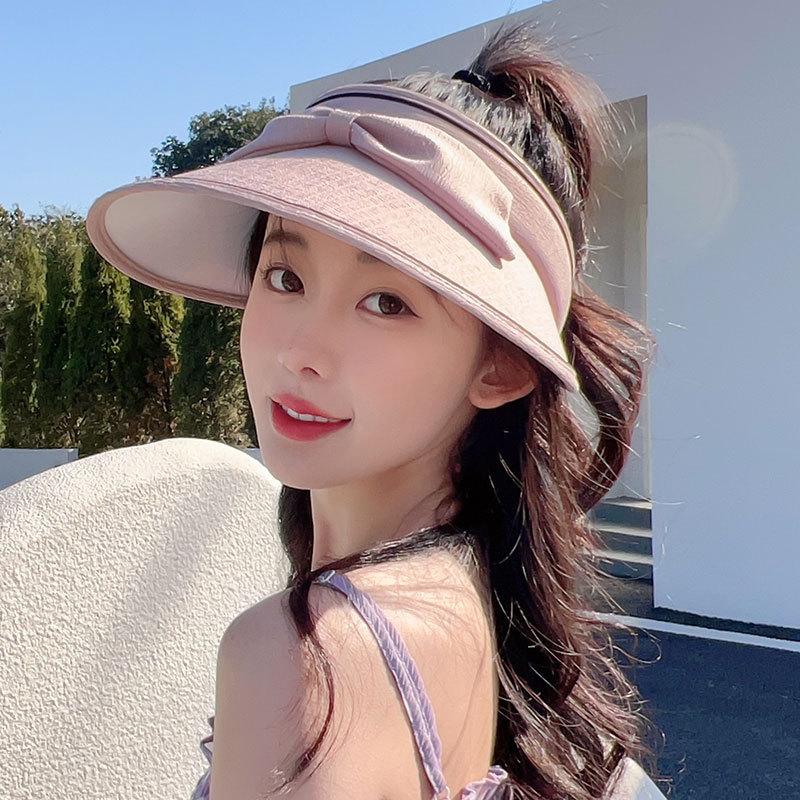 

Sunscreen empty top hat women s summer outdoor activities face cover topless ponytail sun hat cycling sun hat One size (55-60cm)