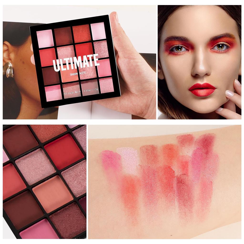Boobeen Colorful Eyeshadow Palette Makeup 16 Matte and Glitter Bright Eyeshadow Easy To Create a Dramatic Glamorous Look - Colors, Eyeshadow, Palette,