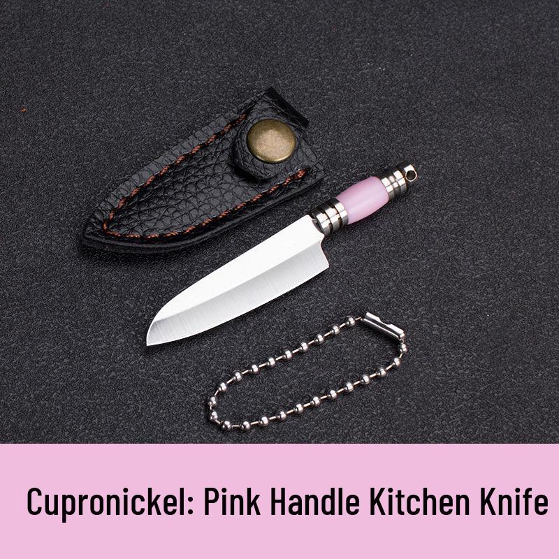 Miniature Portable Fixed Blade Knife with Colored Wood Handle for Package Opening and Unboxing