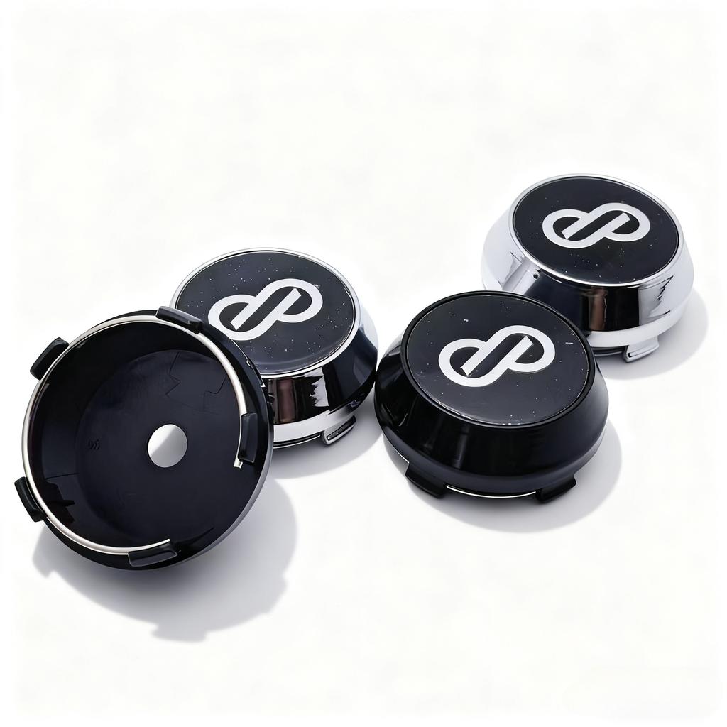 4pcs JDM Black Silver ENKEI Logo Emblem Car Wheel Center Caps OD 60MM 56MM Wheels Hub High Cap Rim Hubcaps Cover Car Accessories