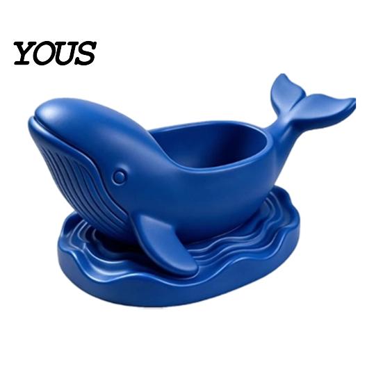 Functional Resin Whale Figurine 3D Printed Shaped Storage Bowl, Ocean Theme Jewelry Tray for Entryway Key Organizer Vanity, Multifunctional