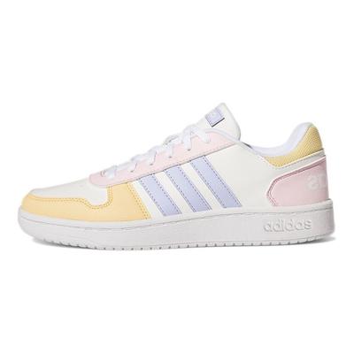 Neo Hoops 2.0 Leather Patchwork Low-Top Retro Basketball Shoes Women Sneaker White Yellow Pink GY5903
