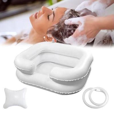 Lavandino gonfiabile per shampoo per uso domestico – Ideale per persone allettate, post-chirurgiche, incinte o che devono rimanere sdraiate per lavare i capelli.
