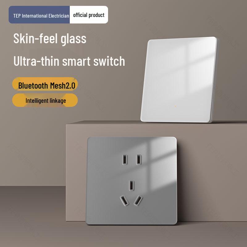 Mijia Smart Bluetooth Mesh Ultra-Thin Glass Double Control Voice-Activated Switch Zero Fire Version